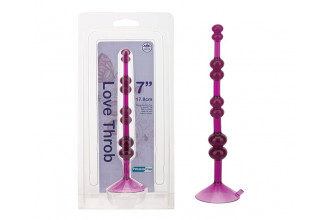 Фиолетовая анальная цепочка на присоске LOVE THROB PURPLE - 17,8 см.