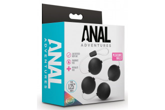 Черные анальные шарики Pleasure Balls - 38,1 см.