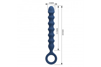 Синяя анальная цепочка - 28,5 см.