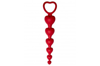 Бордовая анальная цепочка Love Beam - 19 см.