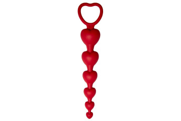 Бордовая анальная цепочка Love Beam - 19 см.