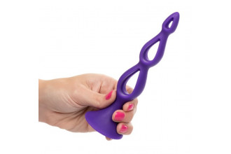 Фиолетовая анальная елочка Silicone Triple Probe - 14,5 см.
