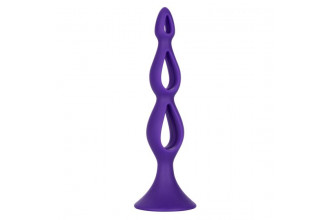 Фиолетовая анальная елочка Silicone Triple Probe - 14,5 см.