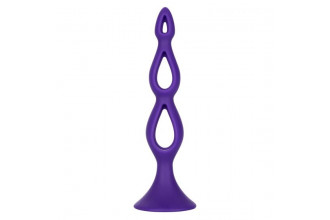 Фиолетовая анальная елочка Silicone Triple Probe - 14,5 см.