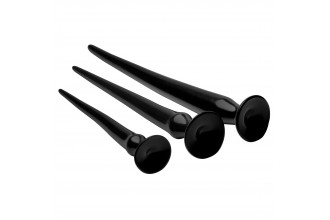 Набор из 3 черных больших гибких анальных стимуляторов Slim Tapered Anal Hose Trainer Set