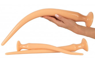Набор из 3 телесных удлиненных анальных пробок Super Long Flexible Butt Plug Set