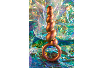 Коричневый анальный стимулятор Spiral Loop Copper Anal Plug - 13,3 см.