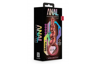 Коричневый анальный стимулятор Spiral Loop Copper Anal Plug - 13,3 см.