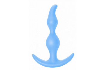Голубая анальная пробка Bent Anal Plug Black - 13 см.