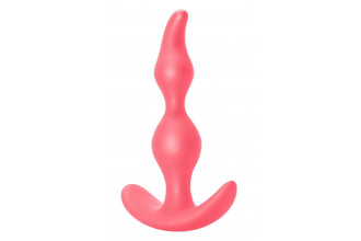 Розовая анальная пробка Bent Anal Plug Black - 13 см.