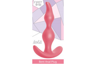 Розовая анальная пробка Bent Anal Plug Black - 13 см.