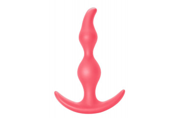 Розовая анальная пробка Bent Anal Plug Black - 13 см.