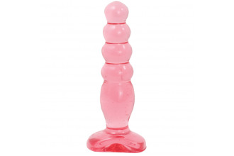 Розовая анальная пробка Crystal Jellies 5 Anal Delight - 14 см.