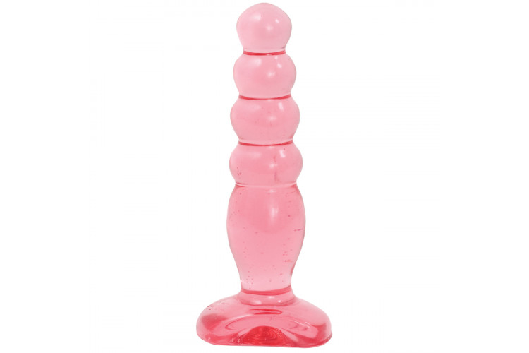 Розовая анальная пробка Crystal Jellies 5 Anal Delight - 14 см.