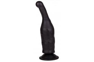 Чёрный анальный фаллоимитатор на присоске - 16,5 см.
