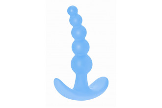 Голубая анальная пробка Bubbles Anal Plug - 11,5 см.