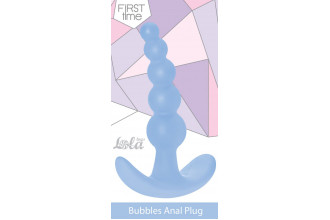 Голубая анальная пробка Bubbles Anal Plug - 11,5 см.
