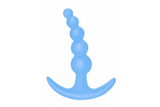 Голубая анальная пробка Bubbles Anal Plug - 11,5 см.