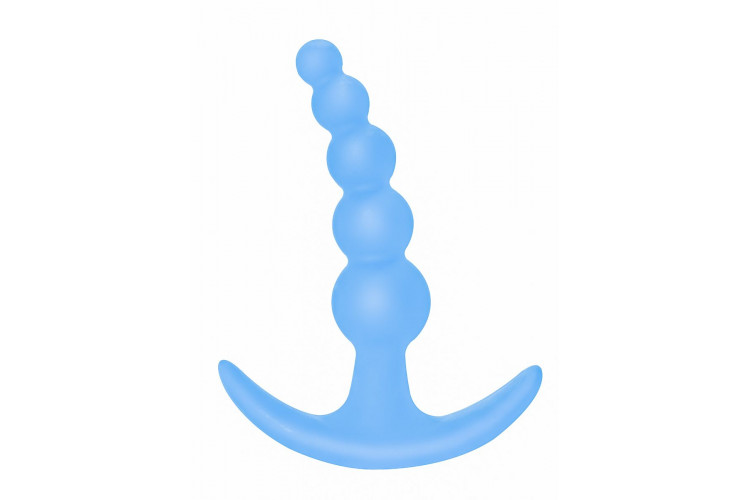 Голубая анальная пробка Bubbles Anal Plug - 11,5 см.