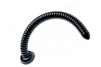 Черный анальный стимулятор-гигант Hosed Ribbed Anal Snake Dildo - 50,8 см.
