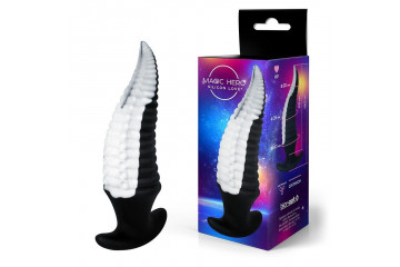 Черно-белый фантазийный анальный стимулятор-щупальце - 13 см.