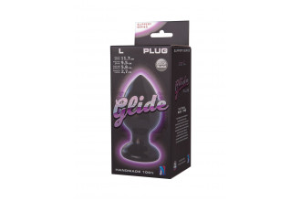 Черный анальный плаг Glide L - 11,7 см.