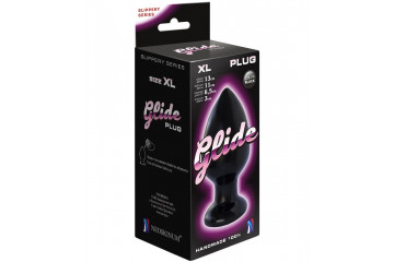 Черный анальный плаг Glide XL - 13 см.