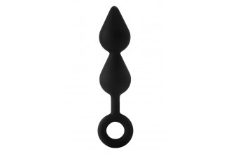 Черный анальный стимулятор XL Double Drop Plug - 20 см.
