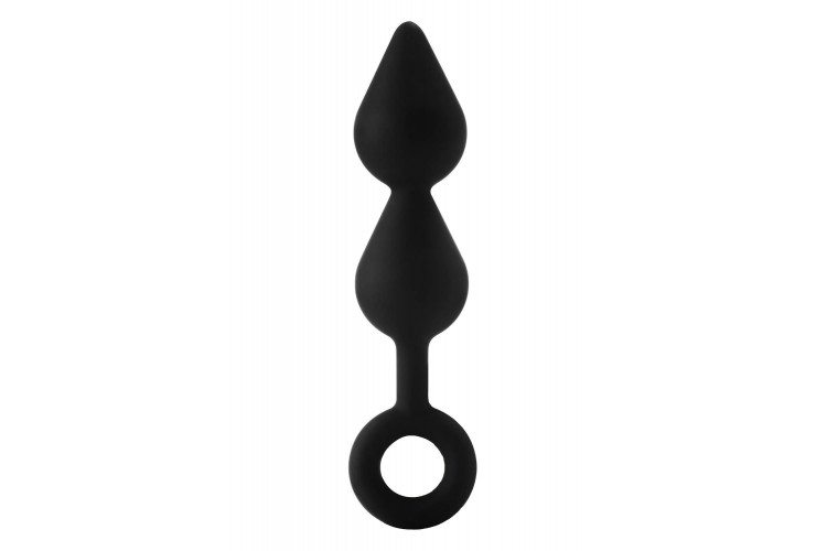 Черный анальный стимулятор XL Double Drop Plug - 20 см.