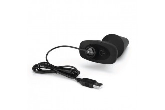 Большая чёрная вибропробка Rimming Plug XL - 16 см.