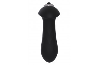 Черная анальная вибровтулка Single Speed Diamond Plug - 10 см.