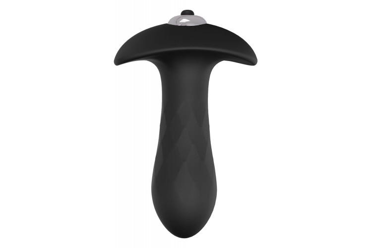 Черная анальная вибровтулка Single Speed Diamond Plug - 10 см.