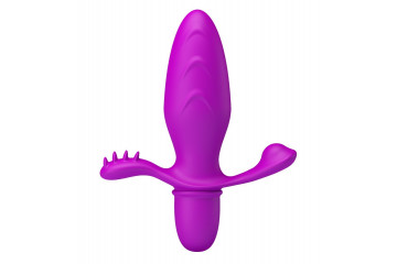 Лиловая анальная пробка с вибрацией Fitch - 13,3 см.