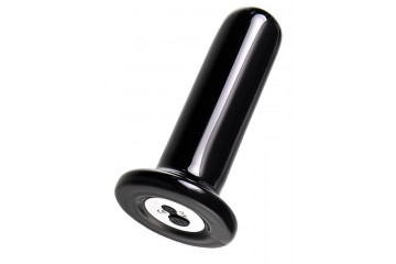 Черный стеклянный мини-вибратор - 10 см.