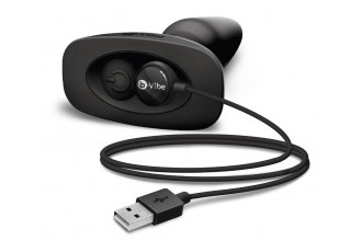 Чёрная вибровтулка с ротацией шариков RIMMING REMOTE CONTROL PLUG BLACK - 15,2 см.