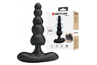 Черный анальный вибростимулятор Corban - 12 см.