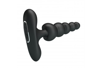 Черный анальный вибростимулятор Corban - 12 см.