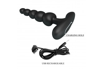 Черный анальный вибростимулятор Corban - 12 см.
