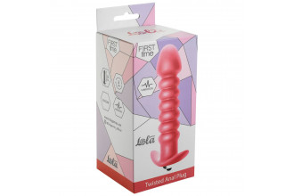 Розовая анальная вибропробка Twisted Anal Plug - 13 см.