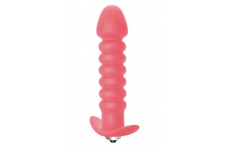 Розовая анальная вибропробка Twisted Anal Plug - 13 см.