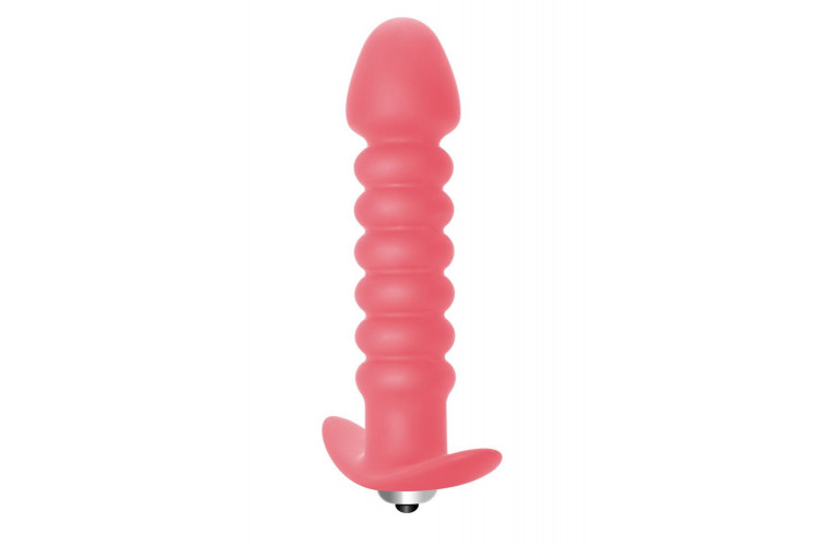 Розовая анальная вибропробка Twisted Anal Plug - 13 см.