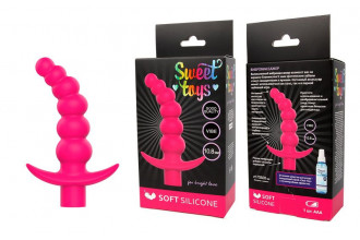 Розовая вибрирующая анальная елочка Sweet Toys - 10,8 см.