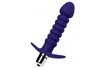 Фиолетовый анальный вибратор Condal - 14 см.
