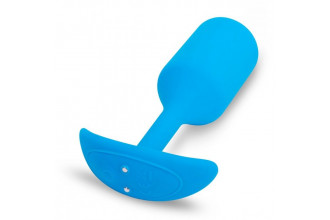 Голубая вибропробка для ношения B-vibe Snug Plug 3 - 12,4 см.
