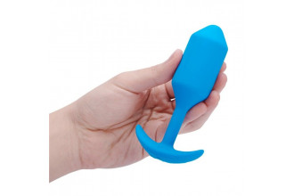 Голубая вибропробка для ношения B-vibe Snug Plug 3 - 12,4 см.