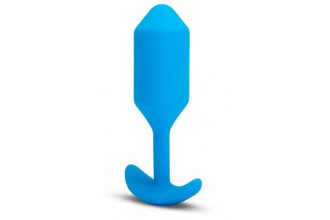 Голубая вибропробка для ношения B-vibe Snug Plug 3 - 12,4 см.