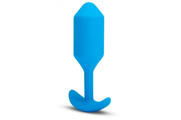 Голубая вибропробка для ношения B-vibe Snug Plug 3 - 12,4 см.