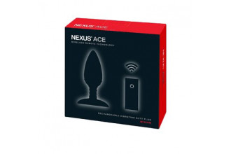 Чёрная вибровтулка NEXUS ACE MEDIUM с дистанционным управлением - 12 см.