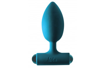 Бирюзовая анальная пробка с перезаряжаемой вибропулей Perfection 2.0 - 11,1 см.