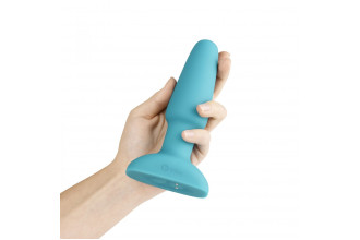 Голубая вибропробка с ротацией шариков RIMMING REMOTE CONTROL PLUG TEAL - 15,2 см.